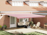 Retractable Awning Red and White 450 x 350 cm 3331098