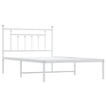 Metal Bed Frame without Mattress with Headboard White 107x203cm 353582