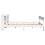 Bed Frame without Mattress White 140x190 cm Solid Wood Pine 3306612
