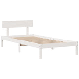 Bookcase Bed without Mattress White 90x190 cm Single Solid Wood Pine 3321821