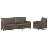 Sofa Set 2 pcs Dark Grey Faux Suede Fabric 3433132