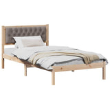 Bed Frame with Headboard Taupe 100 x 200 cm Solid Pine Wood 878212