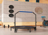 48" Foldable Mini Fitness Trampoline, with Adjustable Foam Handle, Blue T3398P349140