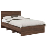 Bed Frame with Headboard Brown Oak 137 x 203 cm Engineered Wood 3408864