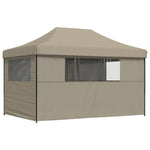 ZNTS Foldable Party Tent Pop-Up with 4 Sidewalls Taupe 4004978