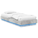 Bed Frame with LED Concrete Grey 80 x 200 cm Engineered Wood 8009008