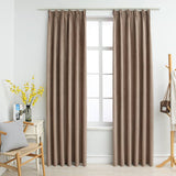Blackout Curtains with Hooks 2 pcs Taupe 140x225 cm 134480