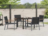 Garden Dining Set 5 pcs Black Powder-coated Steel 3379087