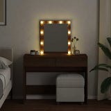 Dressing Table with LED Brown Oak 100x40x130 cm 848198