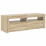 TV Cabinet with LED Lights Sonoma Oak 120x35x40 cm 804358