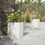 ZNTS Garden Planter 2 pcs White Hexagon 46x40x45 cm Steel 851111