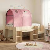Bed with Tunnel 3 pcs Sonoma Oak and Pink Engineered Wood 3423506