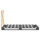 Bed Frame without Mattress Grey 100x200 cm Solid Wood Pine 3281581