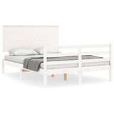 Bed Frame without Mattress White 140x190 cm Solid Wood 3195202
