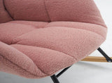 Mid Century Modern Teddy Fabric Tufted Upholstered Rocking Chair Padded Seat For Living Room W139760758