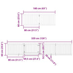 Dog Gate with Door Foldable 8 Panels 640 cm Poplar Wood 3155666
