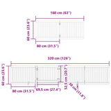 Dog Gate with Door Foldable 8 Panels 640 cm Poplar Wood 3155666