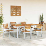 Garden Dining Set 7 pcs Grey and brown Solid acacia wood 3284348
