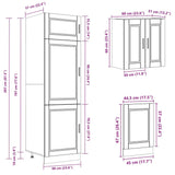 ZNTS 8 Piece Kitchen Cabinet Set Kalmar Concrete Grey Engineered Wood 3314815