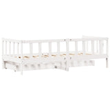 Daybed with Drawers without Mattress White 90x200 cm Solid Wood 3302072