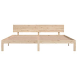 ZNTS Bed Frame without Mattress Solid Wood Pine 200x200cm 810515