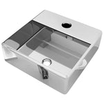 Wash Basin with Faucet Hole 38x30x11.5 cm Ceramic Silver 143487