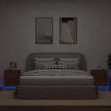 Bedside Cabinets with LED Lights 2 pcs Brown Oak Engineered Wood 836748
