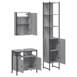 3 Piece Bathroom Furniture Set Grey Sonoma Engineered Wood 3214798