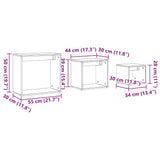 Nesting Tables 3 pcs Old Wood Engineered Wood 856674