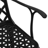 Bistro Set Black Cast aluminium Medium Decorative Inlays 3070608