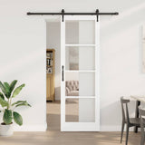 Sliding Door White 78 x 232 cm Solid Pine Wood and Glass 3332332
