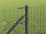 Embedded Fence Post 7 pcs Grey Powder-Coated Steel 42004206
