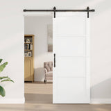 Sliding Door 86 x 211 cm Engineered Wood White and Black 3449966