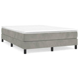 Box Spring Bed Frame Light Grey Double Velvet 3121190