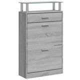Shoe Cabinet Grey Sonoma 63x24x104 cm Engineered Wood 342568