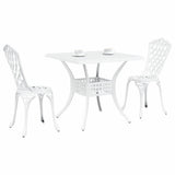 Garden Table Set 3 pcs White Cast Aluminium 3334750