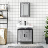 2 Piece Bathroom Furniture Set Grey Sonoma Engineered Wood 3214783