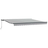 Manual Retractable Awning Anthracite and White 400x300 cm 3310230