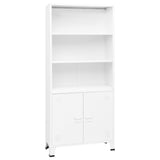 Industrial Bookshelf White 80x32x180 cm Steel 339632