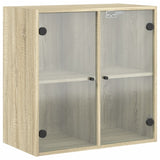 Wall Cabinet with Glass Doors Sonoma Oak 68x37x68.5 cm 836492
