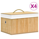 ZNTS Bamboo Storage Boxes 4 pcs 320765