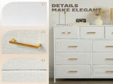 Chest of Drawers with 9 Fabric Drawers, Boucle Storage Organiser with Steel Frame, Fabric Dresser T3398P330467