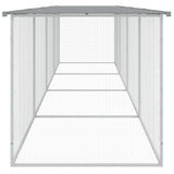 Chicken Cage with Roof Light Grey 403x98x90 cm Galvanised Steel 3189055