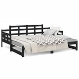 Pull-out Day Bed without Mattress Black 2x cm 820346