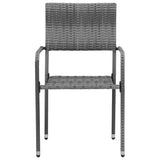 7 Piece Outdoor Dining Set Poly Rattan Grey 3120112