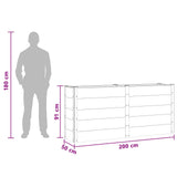 Garden Raised Bed Black 200 x 50 x 91 cm 42038985