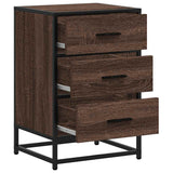 ZNTS Bedside Cabinet Brown Oak 40x34.5x60 cm Engineered Wood and Metal 848723