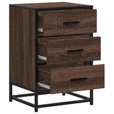 Bedside Cabinet Brown Oak 40x34.5x60 cm Engineered Wood and Metal 848723