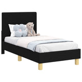 Toddler Bed Frame with Headboard Black 70 x 140 cm Fabric 42010981