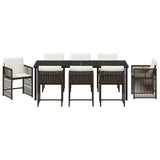 Garden Dining Set 9 pcs Brown Poly Rattan 3380784